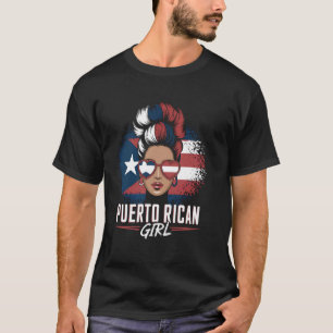 Puerto Rican Girl Rican Roots Boricua Heritage Sun T-Shirt