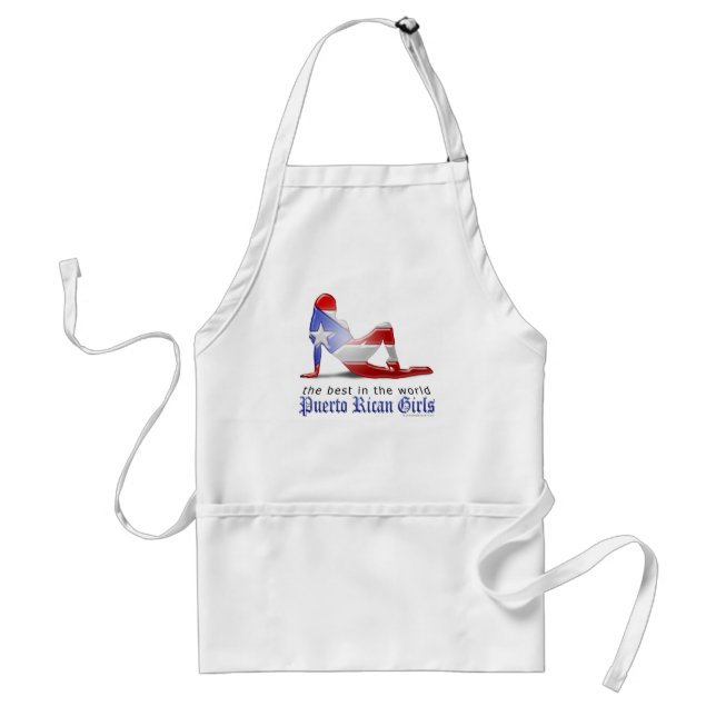 Puerto Rican Girl Silhouette Flag Standard Apron (Front)