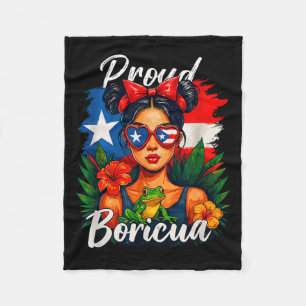 Puerto Rican Girls Boricua Puerto Rico Heritage Me Fleece Blanket