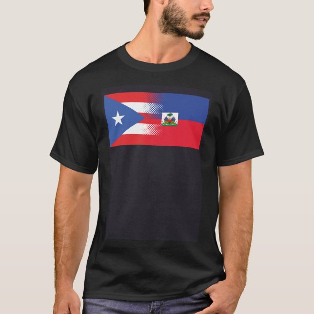 Puerto Rican Haitian Flag Puerto Rico Haiti T-Shirt (Front)