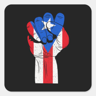Puerto Rican Hand Puerto Rican Fist Square Sticker