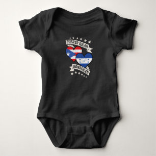 Puerto Rican Honduran Heart Flags Puerto Rico Hond Baby Bodysuit