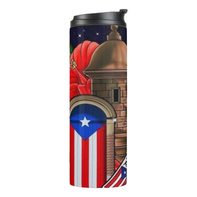 Puerto Rican Icons Thermal Tumbler (Rotated Left)