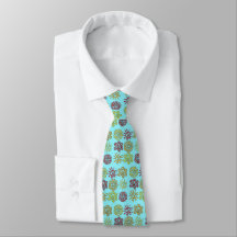 Puerto Rican multi-sun blue neck tie