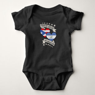 Puerto Rican Nicaraguan Heart Flags Puerto Rico Ni Baby Bodysuit
