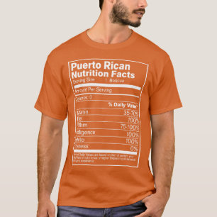 Puerto Rican Nutrition Facts 2 T-Shirt