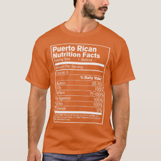 Puerto Rican Nutrition Facts 2 T-Shirt