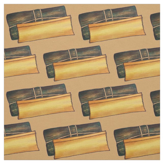 Puerto Rican Pasteles Savory Banana Leaf Cakes Fabric (Swatch)