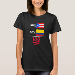 Puerto Rican Plus Colombian Flag Heritage T-Shirt