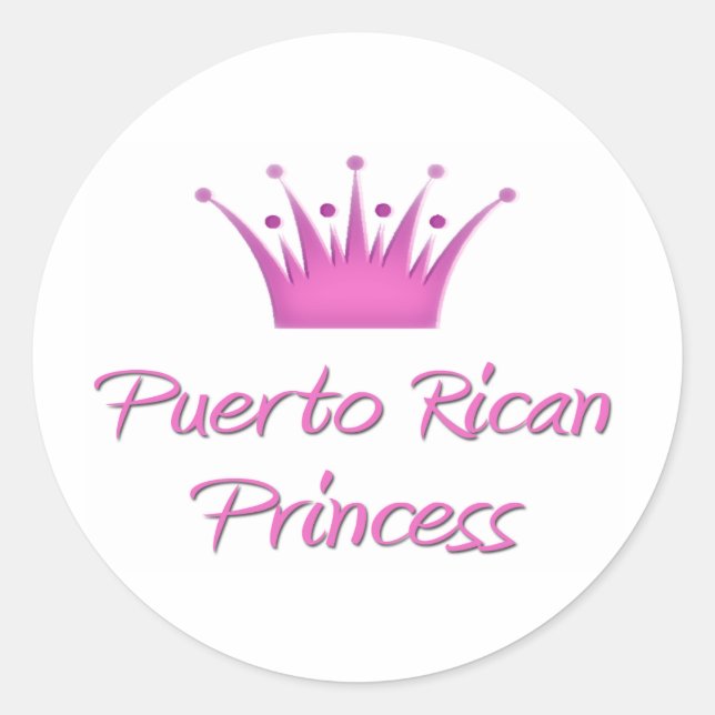 Puerto Rican Princess Classic Round Sticker (Front)