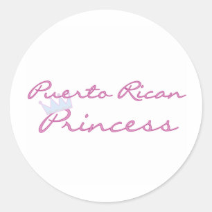 Puerto Rican Princess Classic Round Sticker
