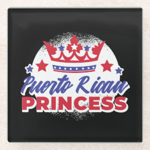 Puerto Rican Princess Cute Boricua Girl Pride Glass Coaster