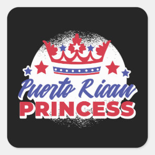 Puerto Rican Princess Cute Boricua Girl Pride Square Sticker