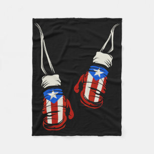Puerto Rican Puerto Rico Boxing Gloves Flag T Shir Fleece Blanket