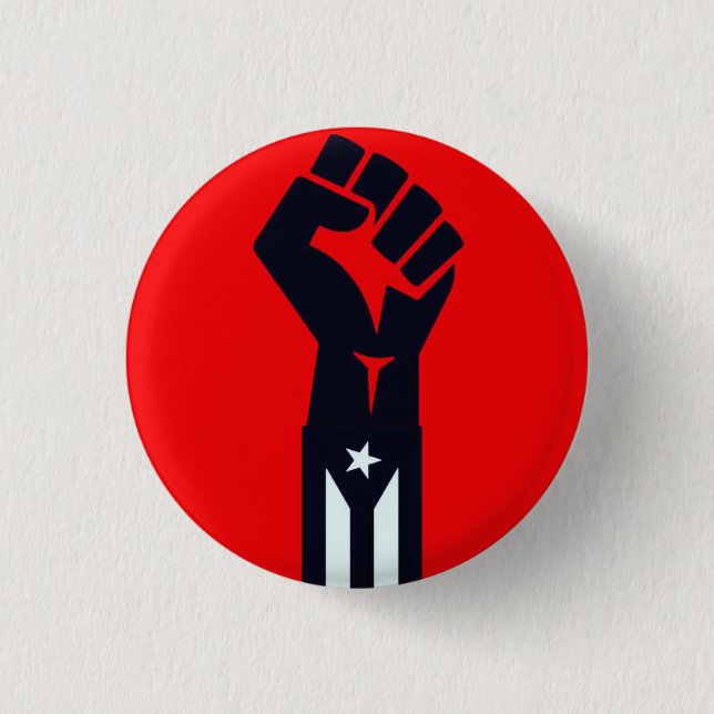Puerto Rican Resistance Fist 3 Cm Round Badge (Front)