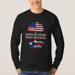 Puerto Rican Roots American Grown Flag T-Shirt