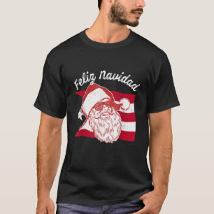 Puerto Rican Santas Puerto Rico Flag Feliz Navidad T-Shirt