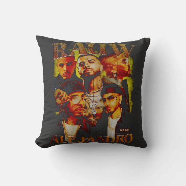 PUERTO RICAN SINGER RAUW ALEJANDRO VINTAGE 90’S RA CUSHION (Front)