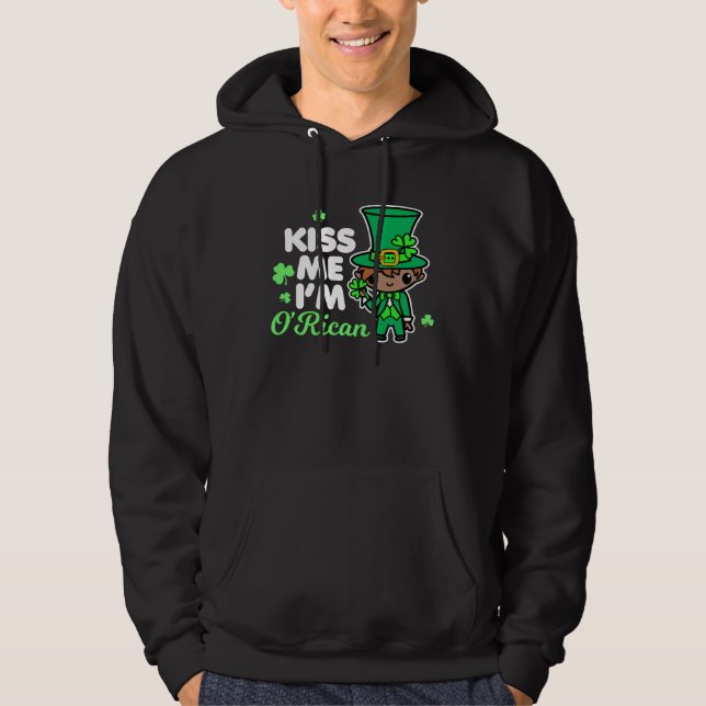 Puerto Rican St Patrick s Day O Rican Puerto Rico  Hoodie (Front)