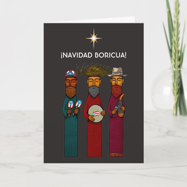 Puerto Rican Three Kings with Musical Parranda Card (Front)