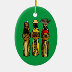 Puerto Rican Three Wise Men Ceramic Ornament