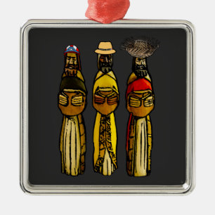 Puerto Rican Three Wise Men Metal Tree Decoration