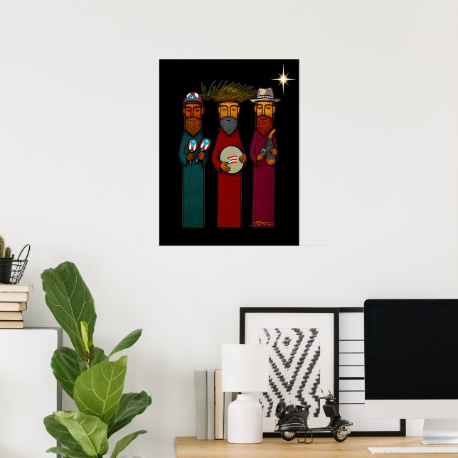 Puerto Rican Three Wise Men – Parranda Poster (Home Office)