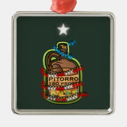 Puerto Rican Traditional Drink Boricua Xmas  Metal Tree Decoration