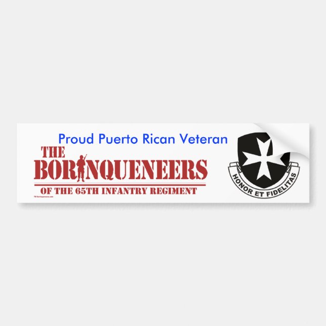 Puerto Rican Veteran 2 - Bumper Sticker (Front)