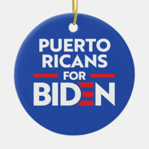 PUERTO RICANS FOR JOE BIDEN CERAMIC TREE DECORATION