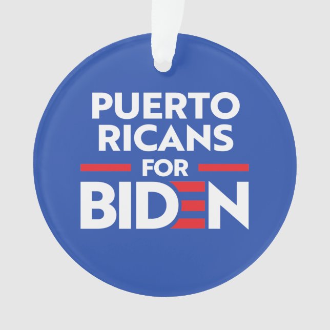 PUERTO RICANS FOR JOE BIDEN ORNAMENT (Front)