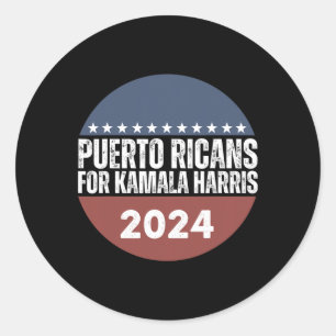 Puerto Ricans For Kamala Harris 2024 Classic Round Sticker