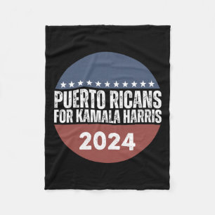 Puerto Ricans For Kamala Harris 2024 Fleece Blanket