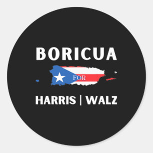 Puerto Ricans Harris 2024 - Boricua For Harris Wal Classic Round Sticker