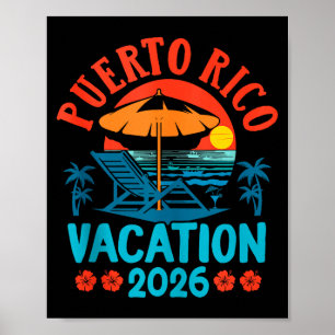 Puerto Rico 2026 Family Vacation Beach Summer Vibe Poster