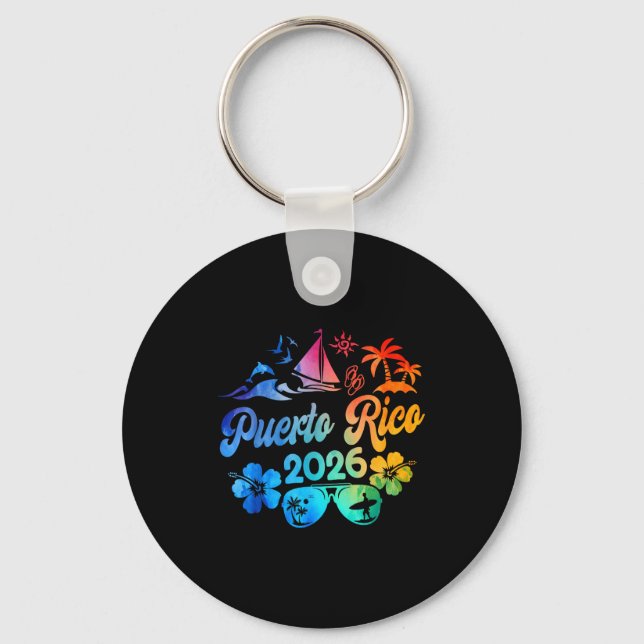 Puerto Rico 2026 Vacation Beach Tie Dye Trip Summe Key Ring (Front)