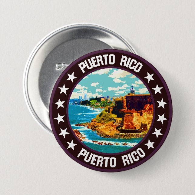 Puerto Rico                                        7.5 Cm Round Badge (Front & Back)