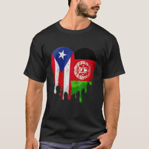 Puerto Rico Afghanistan Flag Heart Grown Patriot C T-Shirt