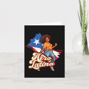 Puerto Rico Afro Latina Boricua Woman Flag Dancing Card