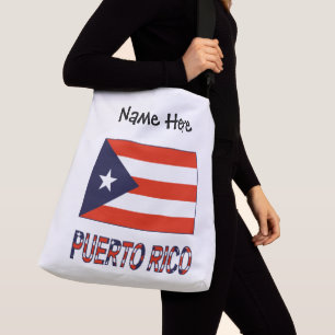 Puerto Rico and Puerto Rican Flag with Your Name Crossbody Bag