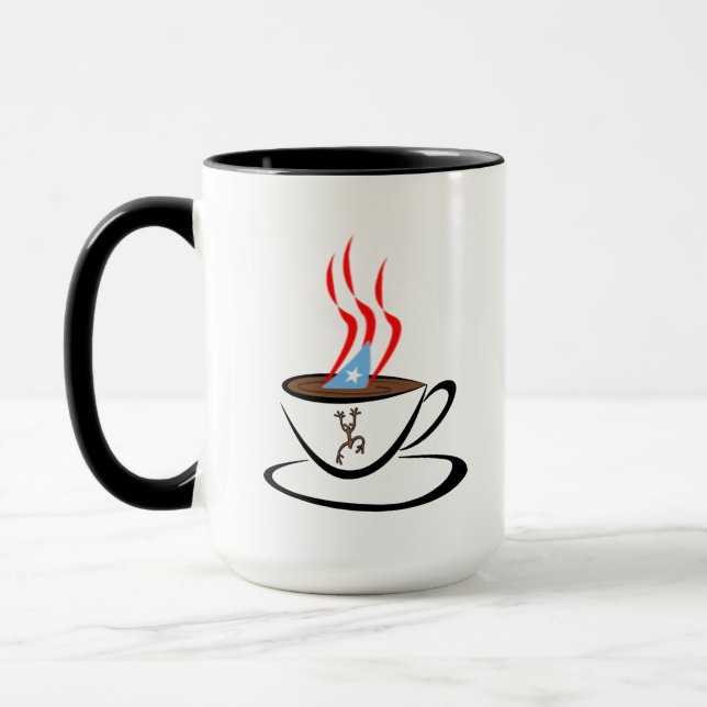 Puerto Rico Aroma Coffee Two-Tone Coffee Mug (Left)