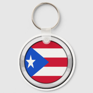 Puerto Rico Badge Key Ring