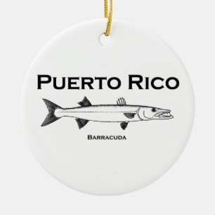 Puerto Rico Barracuda Ceramic Tree Decoration