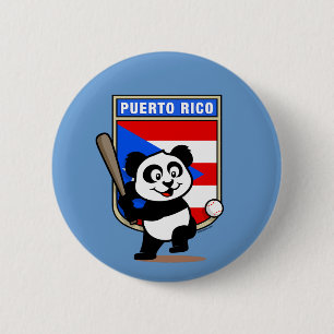Puerto Rico Baseball Panda 6 Cm Round Badge