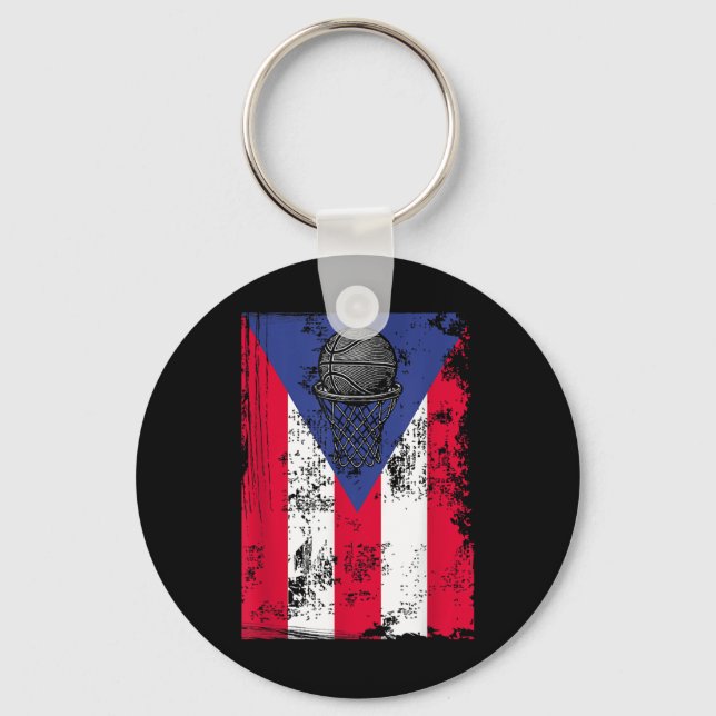 Puerto Rico Basketball  Key Ring (Front)