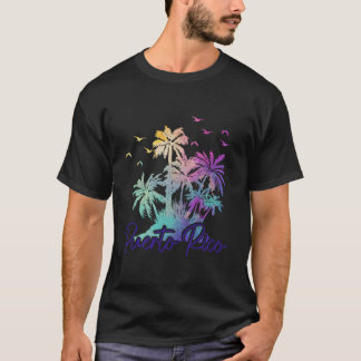 Puerto Rico Beach Boricua Palm Trees Vacation T-Shirt