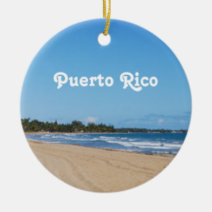 Puerto Rico Beach Ceramic Tree Decoration