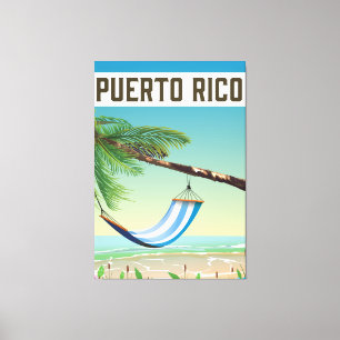 Puerto Rico Beach travel poster. Canvas Print