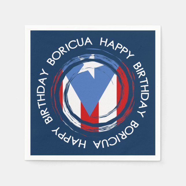 Puerto Rico Birthday Flag Napkin (Front)