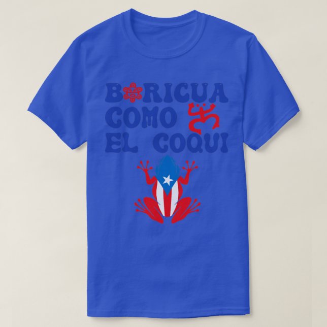 Puerto Rico Boricua Coqui Frog Salsero Taino  T-Shirt (Design Front)